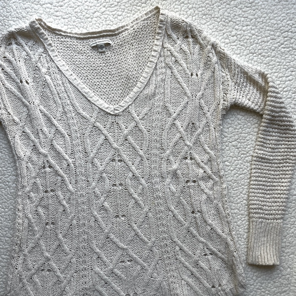 Cream cable knit sweater